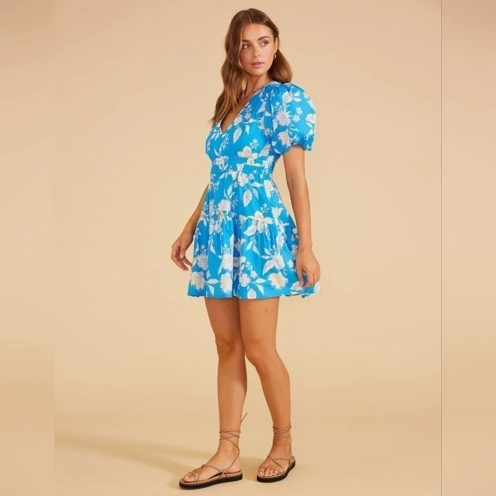 NWT MINKPINK Zinnia Mini Dress in Blue Multi - Picture 8 of 17